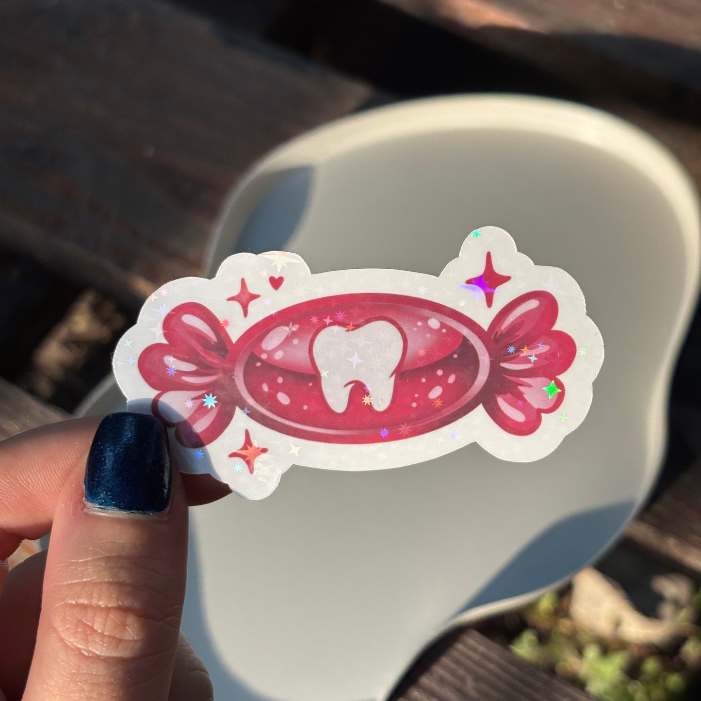 Tooth candy sticker